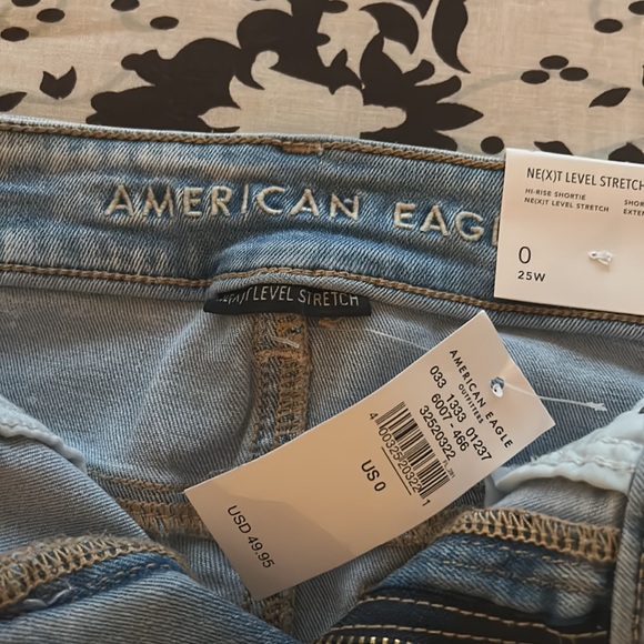 American Eagle Next Level High-Waisted Stretch Denim Shortie Shorts - Picture 5 of 6